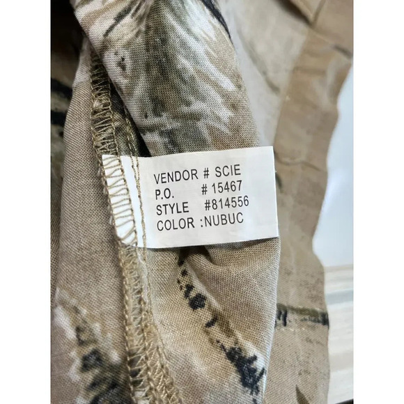 Magellan Sportswear Mens M Brown Hawaiian Tropical Palm Short Sleeves - Picture 9 of 12